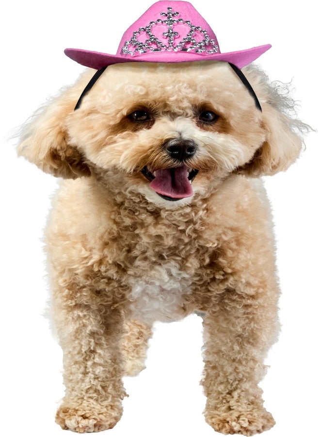 روبيز قبعة روبيز رعاة البقر للحيوانات الأليفة مع تاج صناعي للكلاب أو القطط، مقاس صغير/متوسط - Image 5